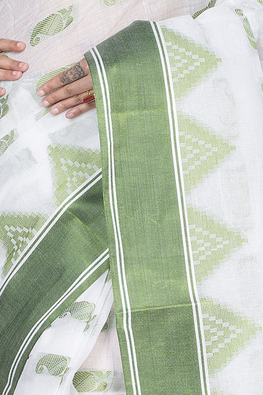 Green Pure Cotton Archana Tant Saree (173)